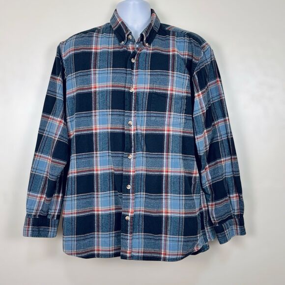 Redhead Mens Plaid Shirt Flannel Button XL Gorpcore Barn Chore Western Blue - Picture 1 of 8
